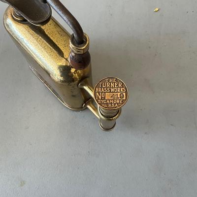 G343 The Turner Brass Works Antique Blow Torch