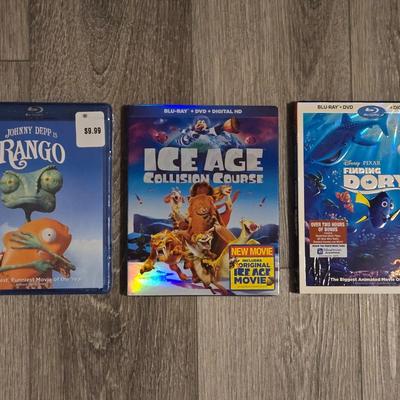 Rango. Ice Age, and Finding Dory Blu-Rays