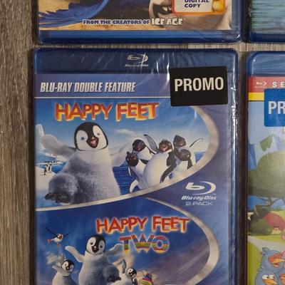 Rio 1 &2, Angry Birds, and Happy Feet 1 & 2 Blu-Rays