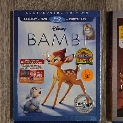 Disney Blu-Rays- Beauty and the Beast, The Lion King, and Bambi