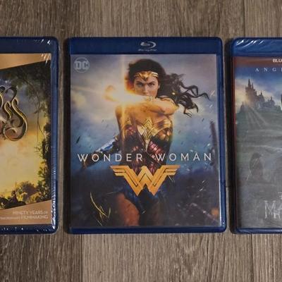 Blu-Rays- Wonder Woman, Maleficent, and The Princess Bride