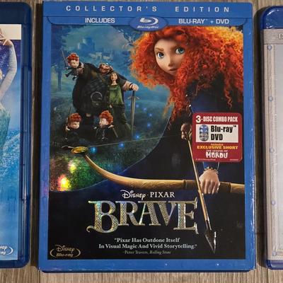 Disney Blu-Rays- Aladdin, Brave, and Frozen