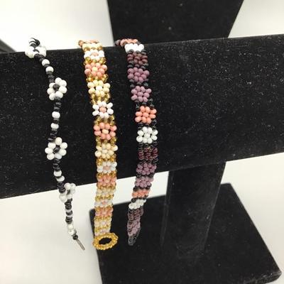 Beaded flower design bracelets
