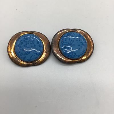 Genuine copper vintage clip on earrings