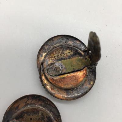 Genuine copper vintage clip on earrings