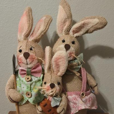 Burlap Bunny Family by Hanna's Handiworks