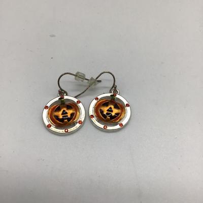 Halloween jack o lantern earrings