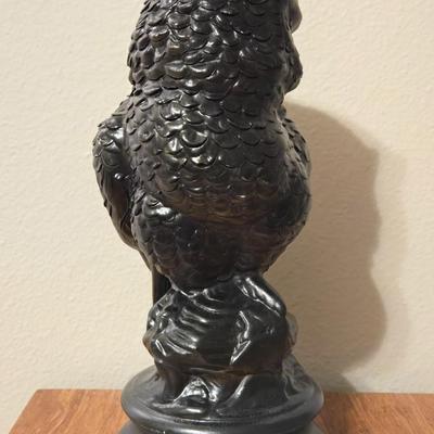 Black Chalkware Owl Halloween Decoration