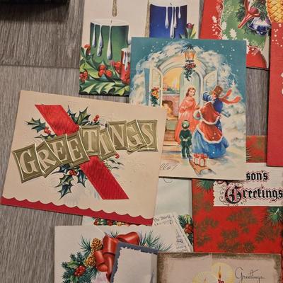 Christmas Cards Lot including a Box of Vintage Cards