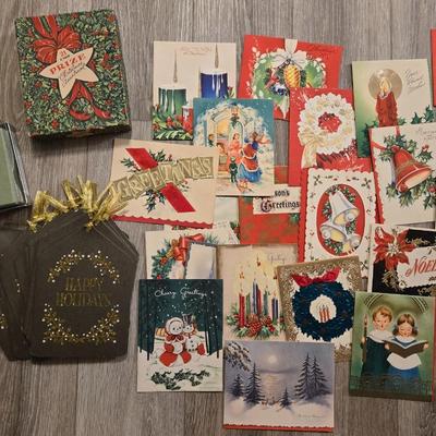 Christmas Cards Lot including a Box of Vintage Cards