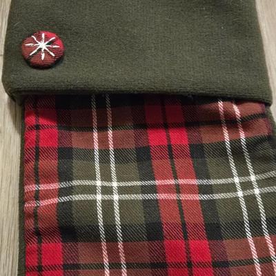 Lands End "Dad" Stocking and Plaid Stocking