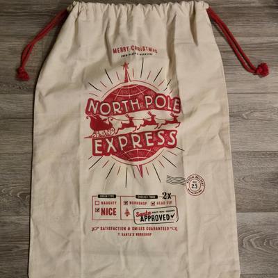 Large Christmas Drawstring North Pole Express Bag