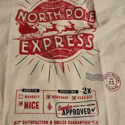 Large Christmas Drawstring North Pole Express Bag