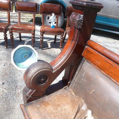 Antique Victorian Railway Station Bench- Approx 81" Long, 42" Tall