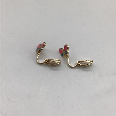 Vintage butterfly clip on earrings