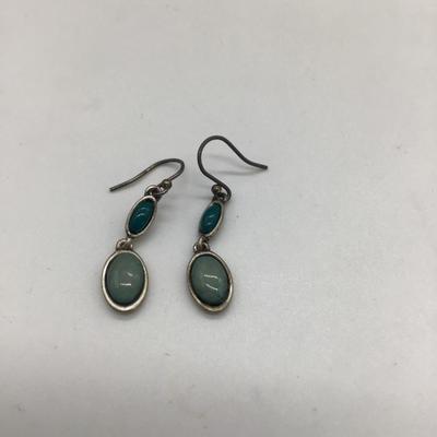 Turquoise colored small dangle earrings