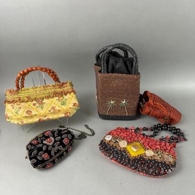 1343 Purse Lot Beaded Floral Fun