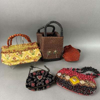 1343 Purse Lot Beaded Floral Fun