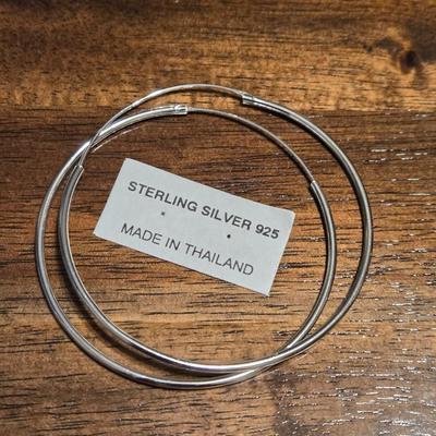 New Sterling Silver Hoop Earrings