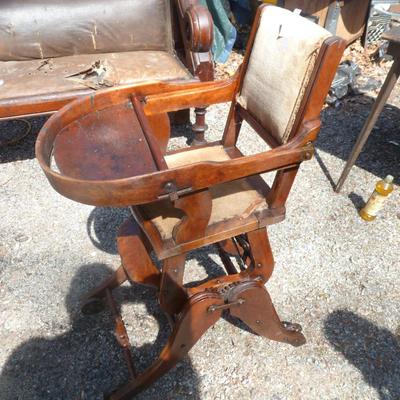 Antique Baby High Chair and Rocker