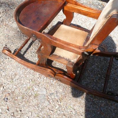 Antique Baby High Chair and Rocker