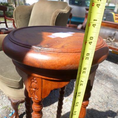 Vintage Wooden Barley Twist Plant Stand- Approx 39 1/2" Tall