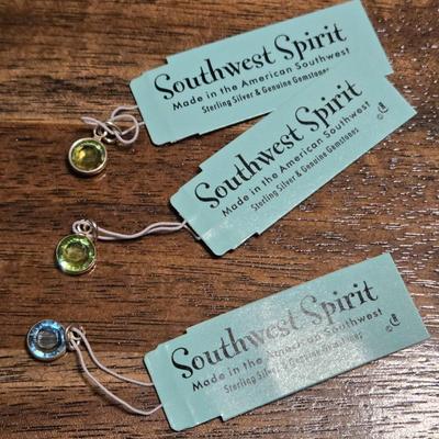 New Southwest Spirit Sterling & Gemstone Pendants or Charms 7mm