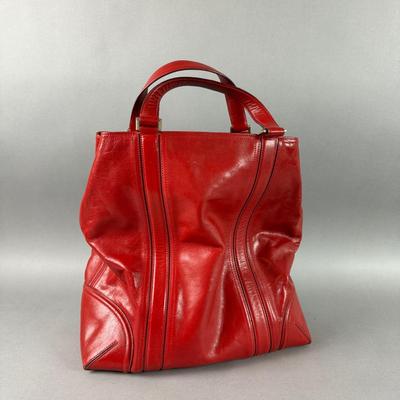 BB1350 Ellen Tracy Red Leather Purse