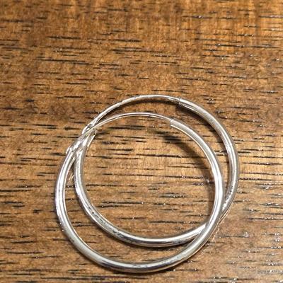 New 1" Sterling Silver Hoops