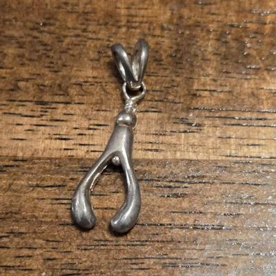 New Sterling Silver Wishbone Swivel Pendant #1