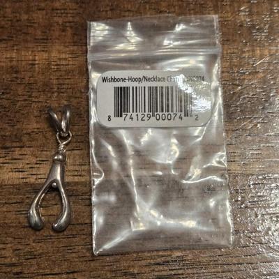 New Sterling Silver Wishbone Swivel Pendant #1