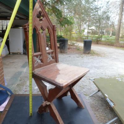Antique Wooden Victorian Church Chair