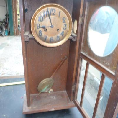 Wood Case Edwardian Pendulum Clock