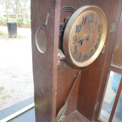 Wood Case Edwardian Pendulum Clock