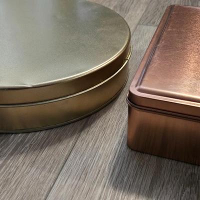 Copper Colored Metal Tins