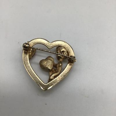 Cupid heart pin