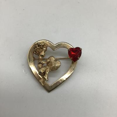 Cupid heart pin