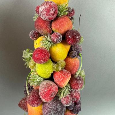 DR1340 Holiday Candied Fruit Topiary Pair