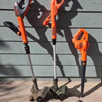 Rechargeable (2) Black & Decker Weed Eaters and Blower - 3 Batteries & Charger