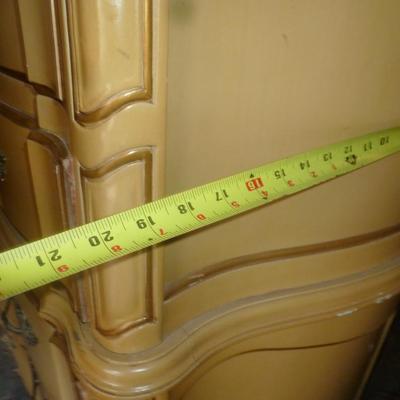 French Provincial Tallboy Dresser with Glass Top- Approx 57" Tall