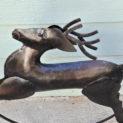 Large Metal Rocking Reindeer