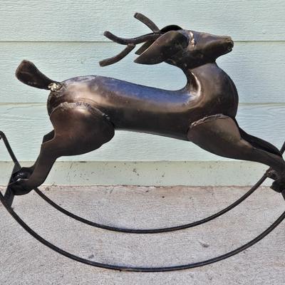 Large Metal Rocking Reindeer