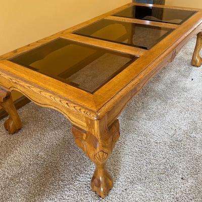 Coffee table with glass top