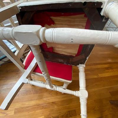 Pair of Rustic Red and White Chairs