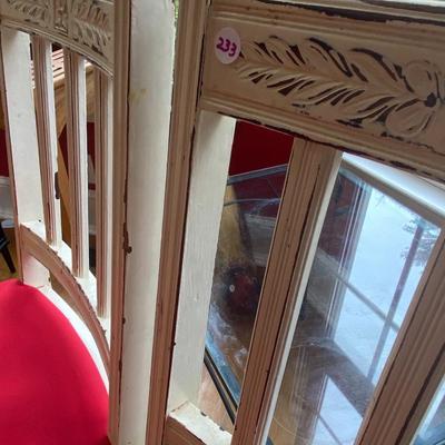 Pair of Rustic Red and White Chairs