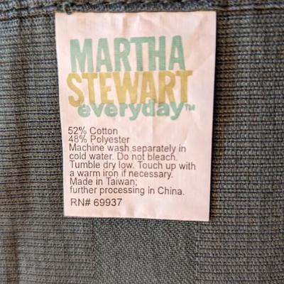 4 New Martha Steward woven stripe Napkins -Basil 19