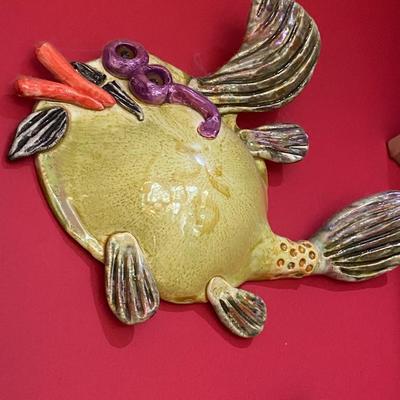 Folk Art Pair of Fish Decor