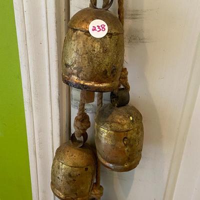 Rustic Wood Bells with Rope Lot Two