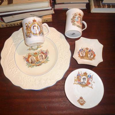 British Royal Family Commemorative Cups, Plates, and Ashtray