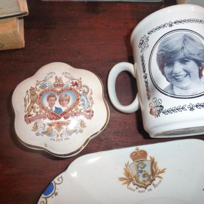 British Royal Family Commemorative Cups, Plates, Dish, and Trinket Box